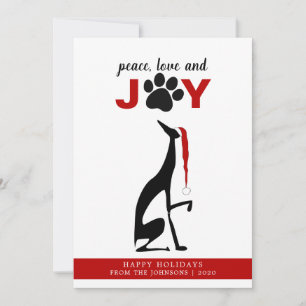 Dog Pet Paw Red Christmas Holiday Card