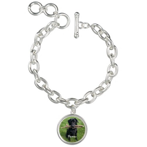 Dog Pet Personalized Name and Photo Holiday Bracelet