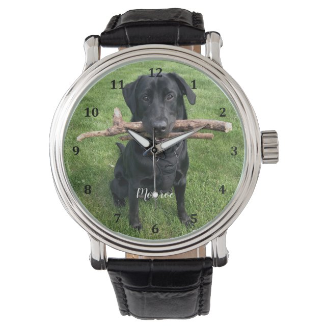 Dog Pet Personalized Name and Photo Watch (Front)