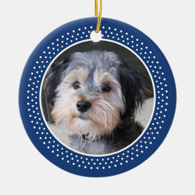 Dog Pet Photo Frame - double sided Ceramic Ornament (Front)
