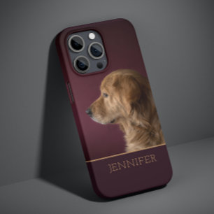 Dog Pet Photo Golden Retriever Personalized Name Case-Mate iPhone 14 Plus Case