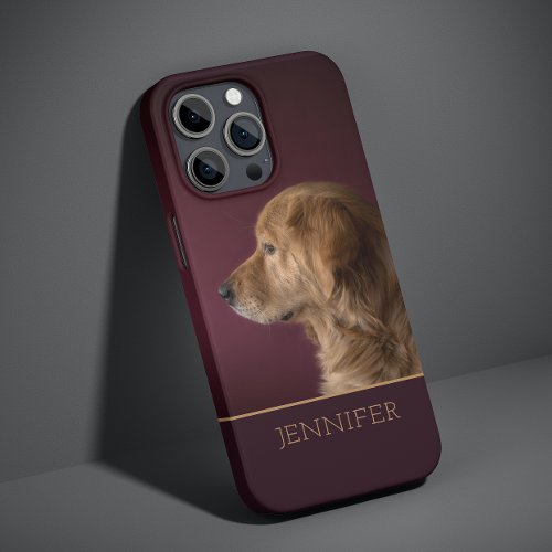 Dog Pet Photo Golden Retriever Personalized Name Case_Mate iPhone 14 Pro Case