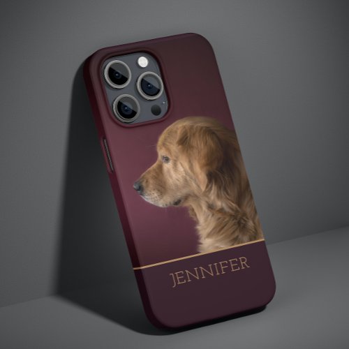 Dog Pet Photo Golden Retriever Personalized Name Case_Mate iPhone 14 Case