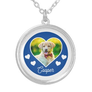Dog Pet Photo Heart Deep Blue Personalized