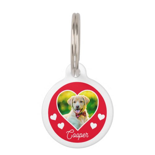 Dog Pet Photo Heart Personalized Christmas Pet ID Tag
