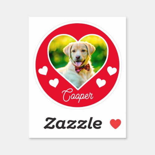 Dog Pet Photo Heart Personalized Christmas Sticker