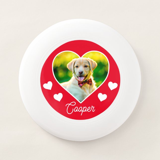 Dog Pet Photo Heart Personalized Christmas Wham-O Frisbee (Front)