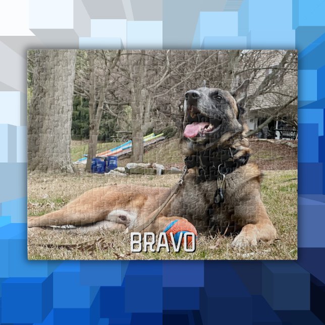 Dog Pet Photo & Name,Family Night,Cool Fun Custom Jigsaw Puzzle (Creator Uploaded)