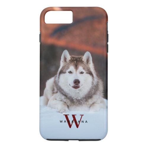 Dog Pet Photo Name Monogram on Apple X11121314 iPhone 8 Plus7 Plus Case