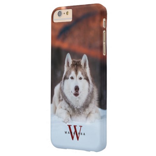 Dog Pet Photo Name Monogram on Apple X11121314 Barely There iPhone 6 Plus Case