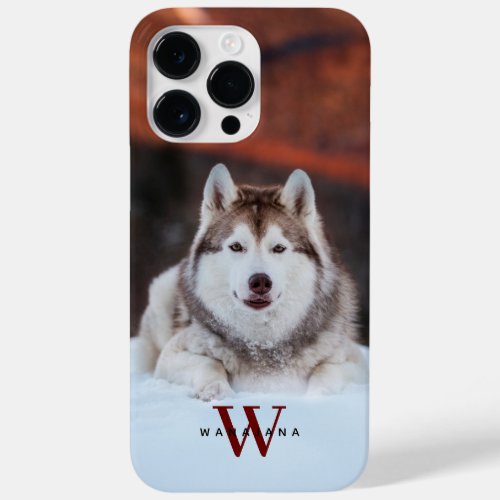 Dog Pet Photo Name Monogram on Apple X11121314 Case_Mate iPhone 14 Pro Max Case