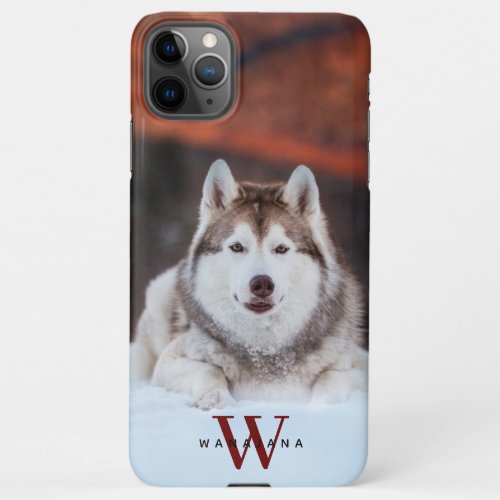 Dog Pet Photo Name Monogram on Apple X11121314 iPhone 11Pro Max Case