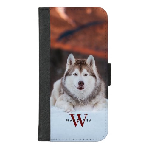 Dog Pet Photo Name Monogram on Apple X11121314 iPhone 87 Plus Wallet Case