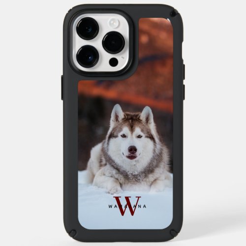 Dog Pet Photo Name Monogram on Apple X11121314 Speck iPhone 14 Pro Max Case