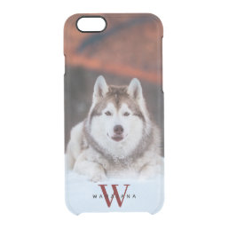 Dog Pet Photo Name Monogram on Apple X|11|12|13|14 Clear iPhone 6/6S Case