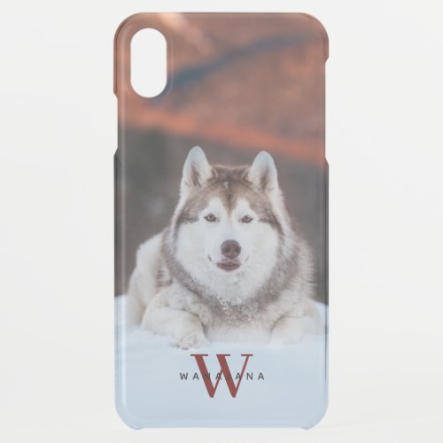 Dog Pet Photo Name Monogram on Apple X11121314 iPhone XS Max Case