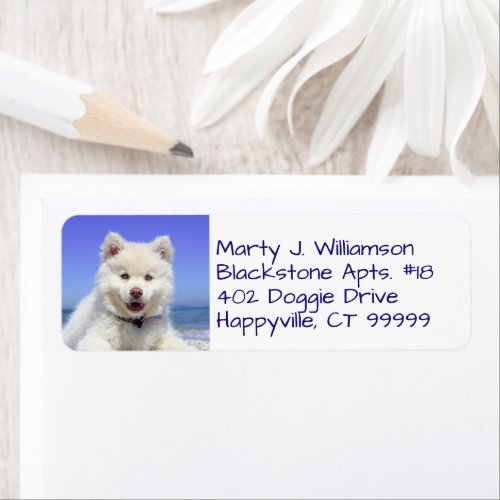 Dog Pet Photo Template Return Address Labels