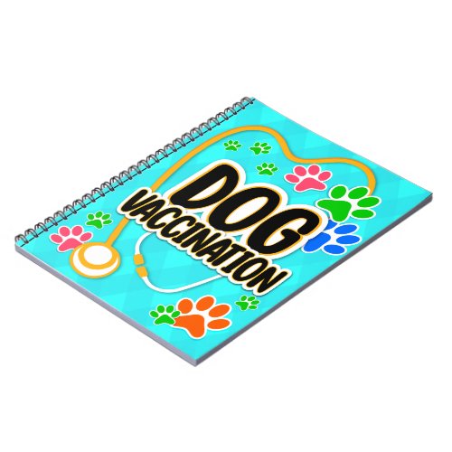 Dog Pet Record Cute Paw Prints Pet Health Record   Notebook