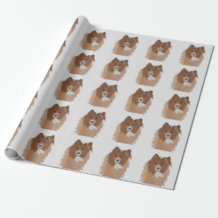 Dog Pet Sheltie Dog Wrapping Paper
