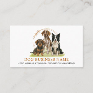 Dog Pet Sitter Boarding Groomer Walker Watercolor Business Card