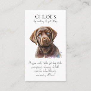 Dog Pet Sitter Dog Walker Business Card