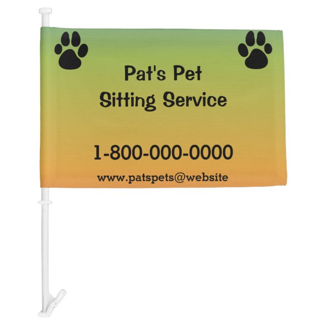 Dog Pet Sitting Service Car Flag (Front)