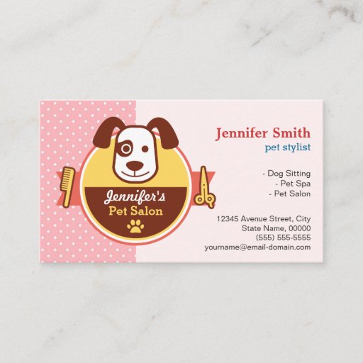 Customizable Dog Pet Spa Salon - Appointment Card Business Card Template