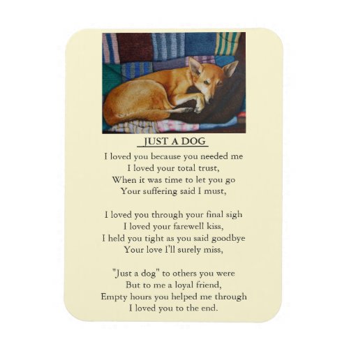 dog pet sympathy poem original memorial message magnet