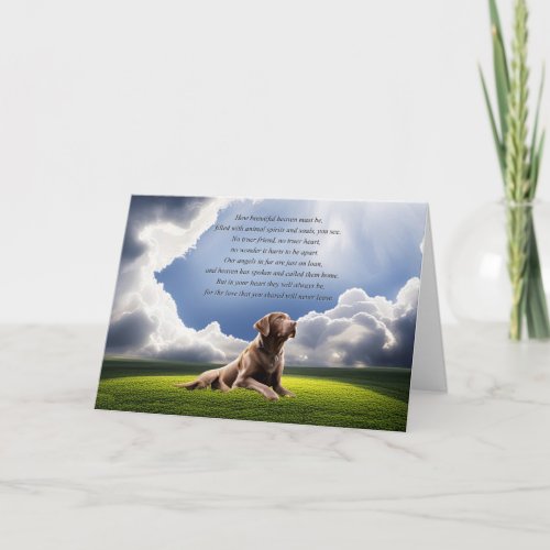 Dog Pet Sympathy with Labrodor and Poem Card