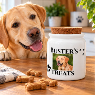 Dog Pet Treat Jar Personalized Photo Template Paws