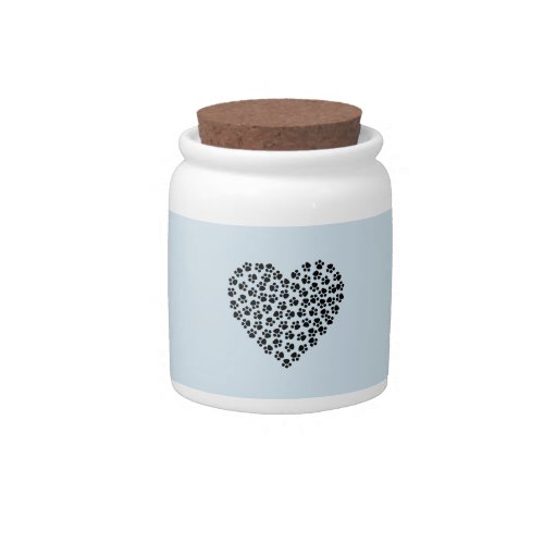 Dog Pet Treats Paw Heart Cookie Jar