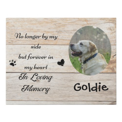 Dog pet tribute memorial personalized custom photo faux canvas print