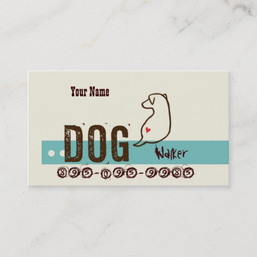 Customizable Dog / Pet Walker Sitter Groomer Etc Business Card Template