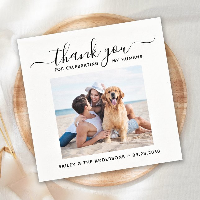Dog Pet Wedding Custom Photo Napkins (Creator Uploaded)