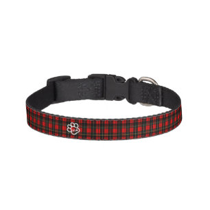  Dog Pets Monogram Name Paw Heart Tartan Pet Collar