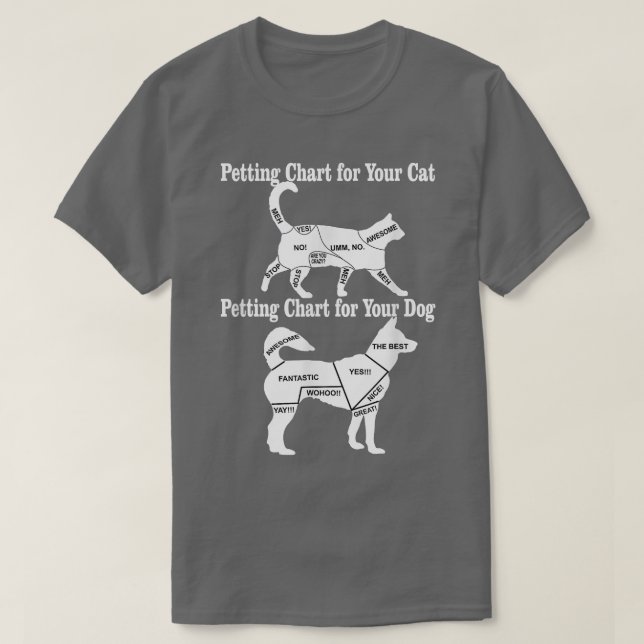 Dog Petting VS Cat Petting Chart Funny Dog  T-Shirt (Design Front)