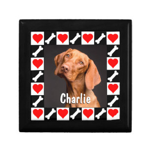 Dog Photo and Name Custom Personalized Keepsake Gift Box
