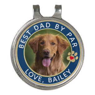 Dog Photo Best Dad By Par Custom Golf Hat Clip