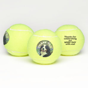 Dog Photo Birthday Favor Thank You Personalized Tennis Balls