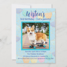Dog photo Birthday Party Invitation