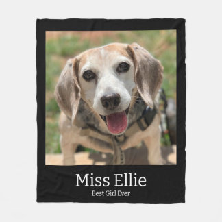 Dog Photo Blanket with Name