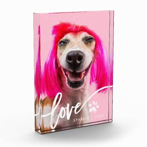 Dog Photo Block  Personalized Love