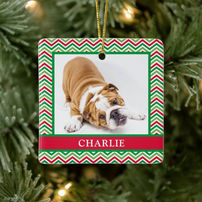 Dog Photo  Ceramic Ornament (Tree)