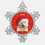 Dog Photo Christmas Ornament In Snowflake at Zazzle