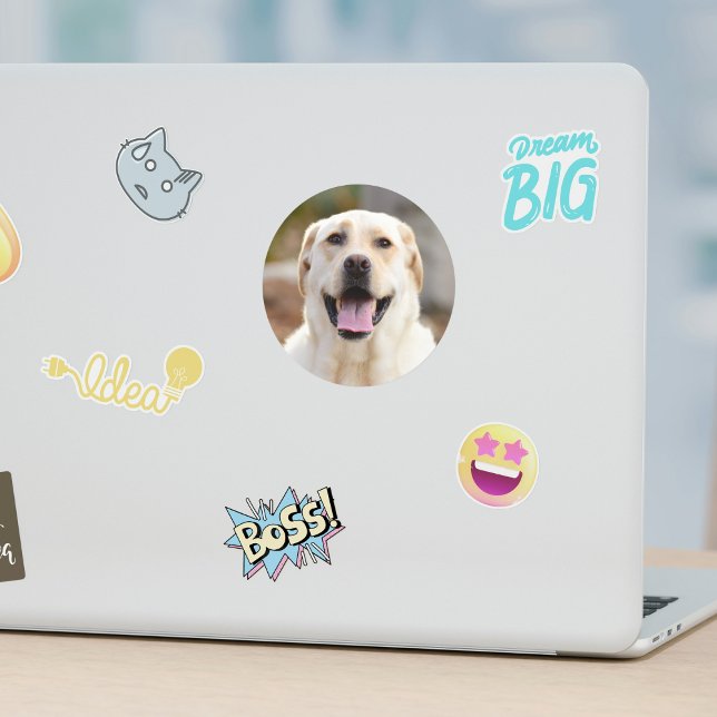 Dog Photo Classic Round Sticker (Creator Uploaded)