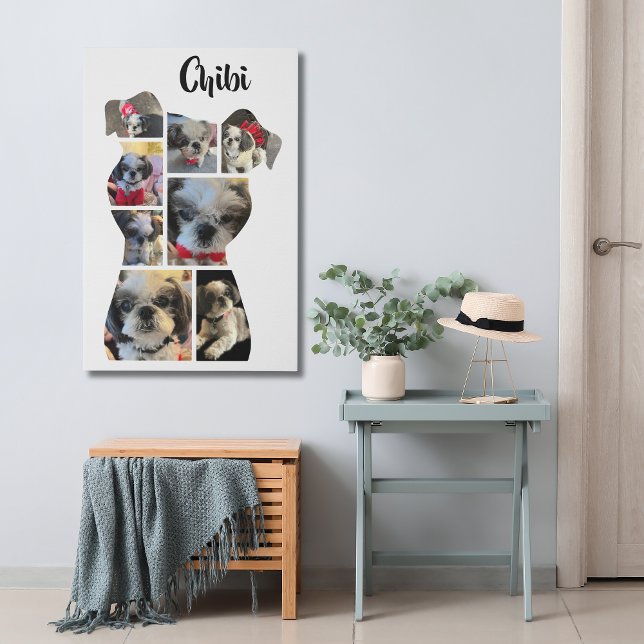 Dog Photo Collage Canvas (Beloved Dog photo collage canvas)
