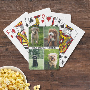 Dog Photo Collage Cute Pet Dog Lover Owner Custom Poker Cards