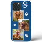 Dog Photo Collage Monogram Blue Pet