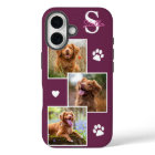 Dog Photo Collage Monogram Magenta Pet