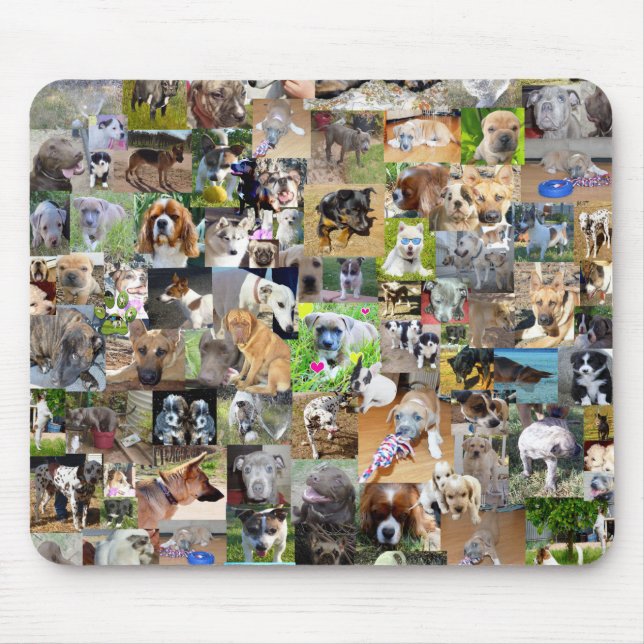 Dog Photo Collage, Mouse Pad (Front)